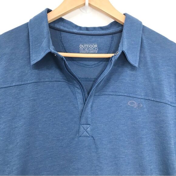 Outdoor Research Blue Quarter Zip Lightweight Performance Dri Release Polo Shirt - Picture 5 of 16